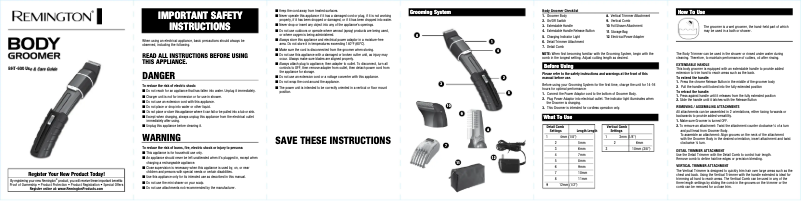 Image de la première page du manuel de l'appareil BHT600APS