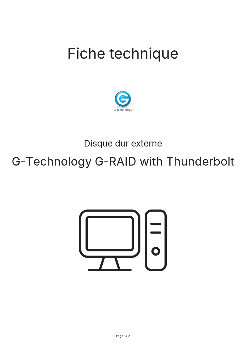 Image de la première page du manuel de l'appareil G-RAID with Thunderbolt