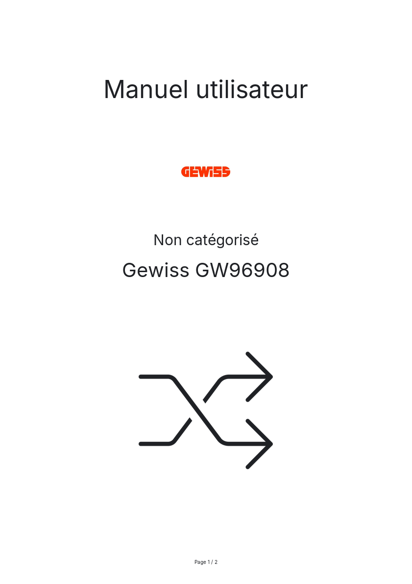 Page n°1 - Manuel utilisateur Gewiss GW96908