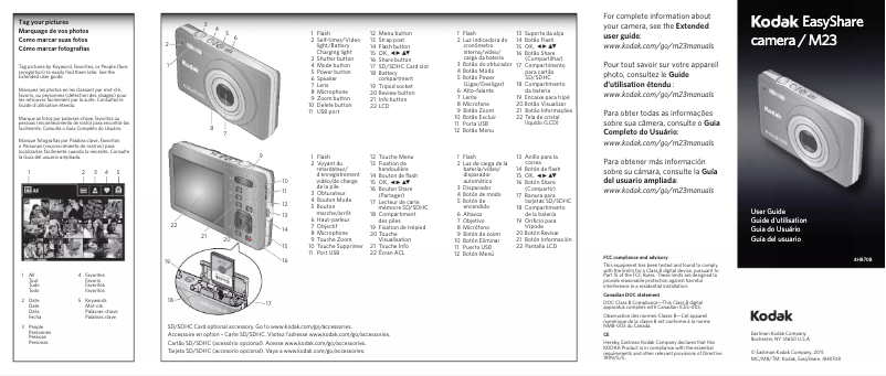 Page 1 de la notice Manuel utilisateur Kodak EasyShare M23