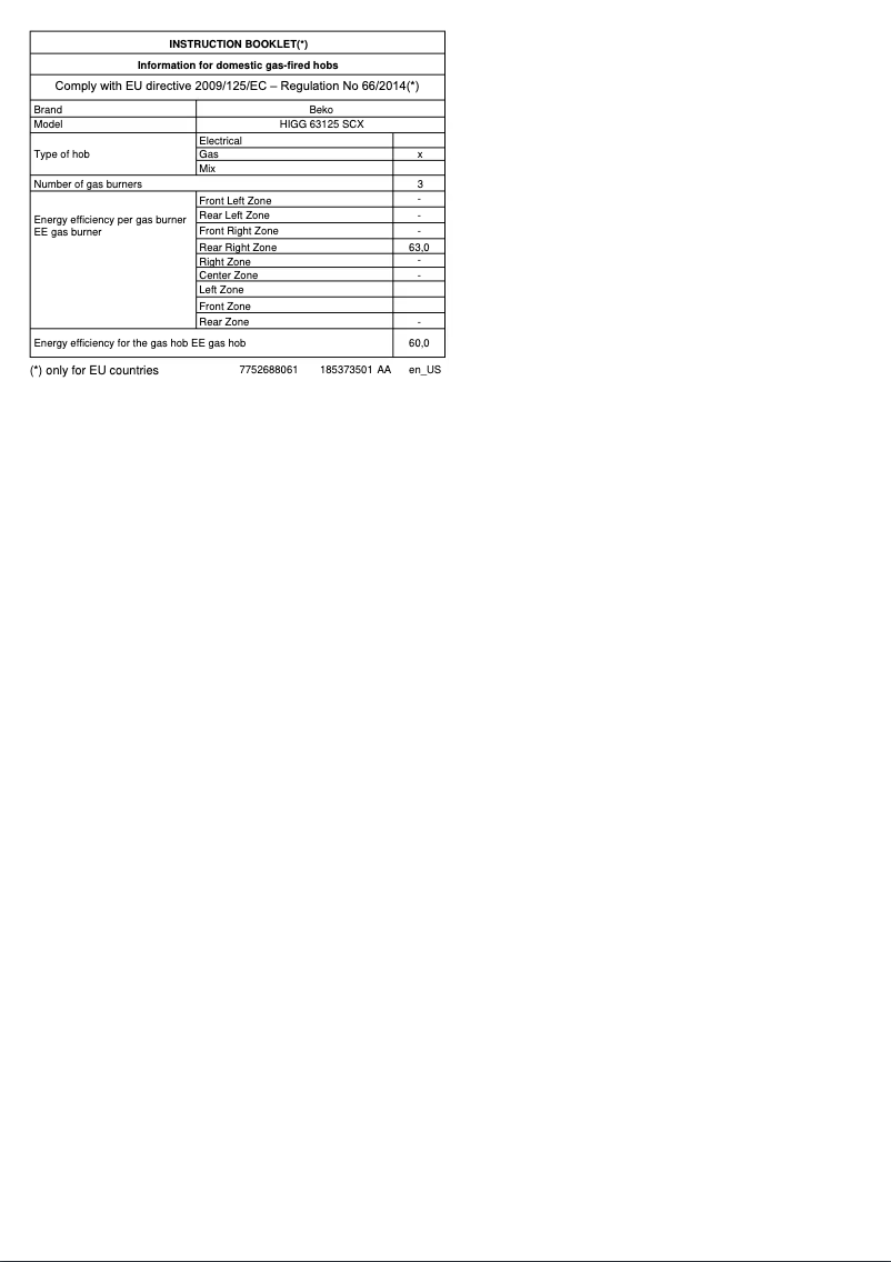 Image de la première page du manuel de l'appareil HIGG 63125 SCX