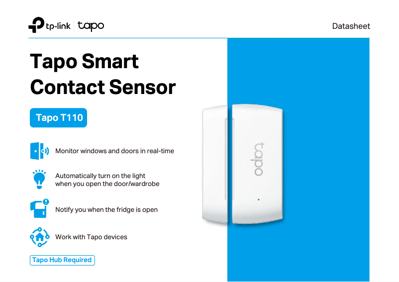 Page n°1 - Fiche technique TP-Link Tapo T110