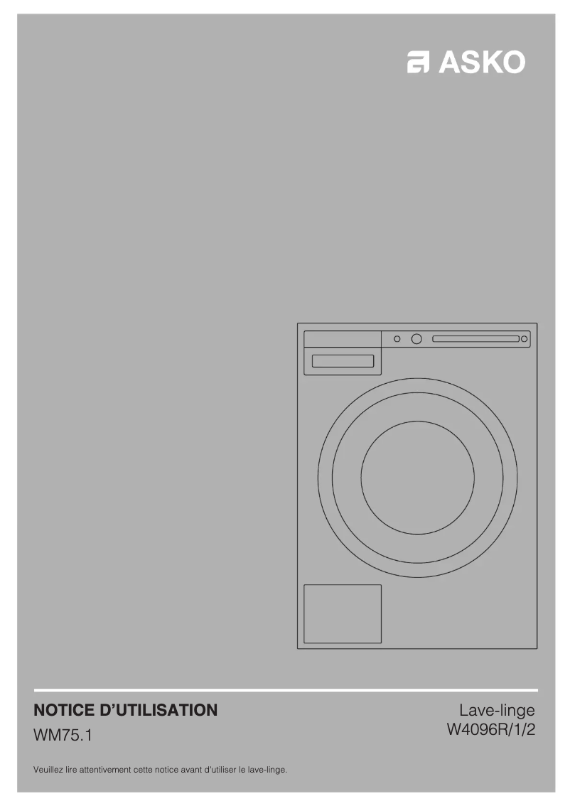 Page 1 de la notice Manuel utilisateur Asko W4096P