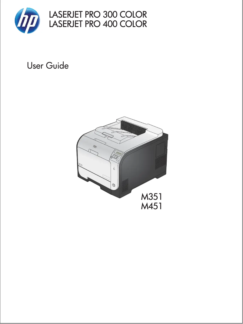 Image de la première page du manuel de l'appareil Color LaserJet Pro M451dw