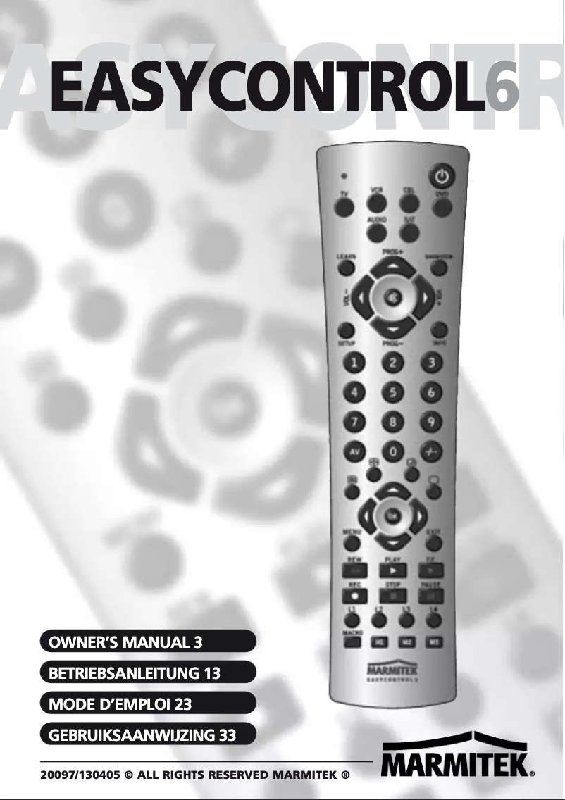 Image de la première page du manuel de l'appareil EasyControl 6