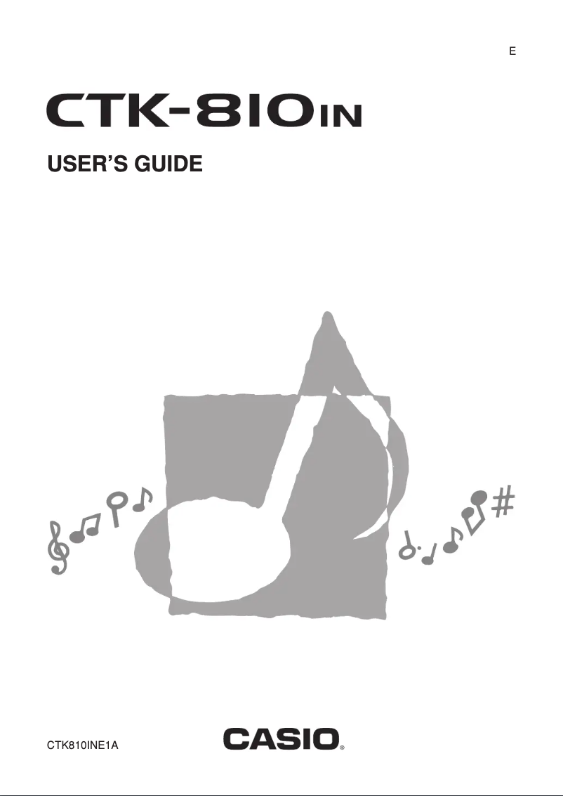 Page n°1 - Manuel utilisateur Casio CTK-810IN