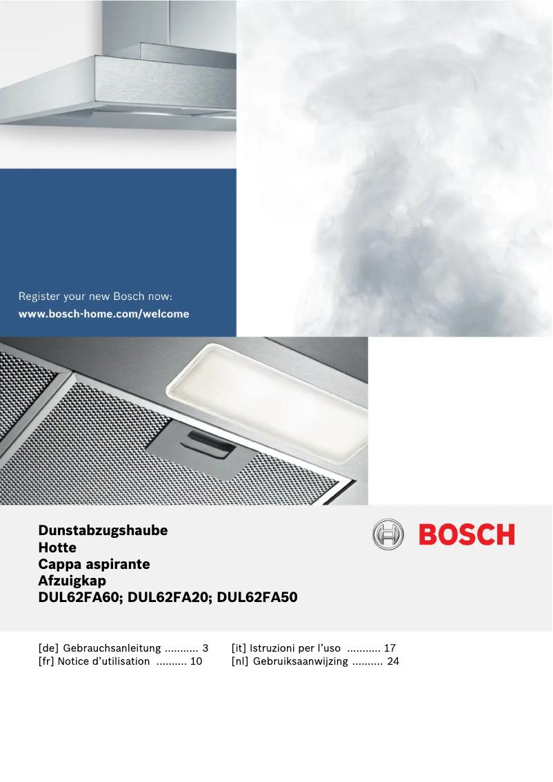 Page 1 de la notice Manuel utilisateur Bosch DUL62FA20