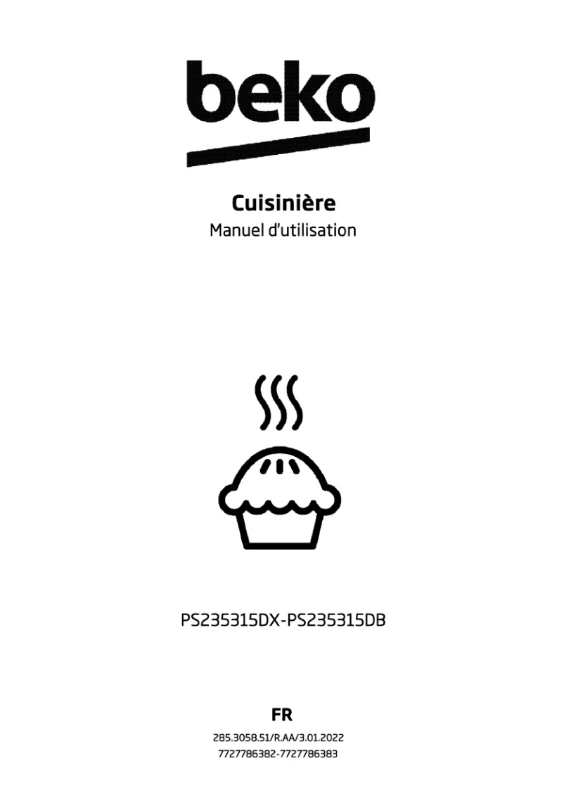 Page 1 de la notice Manuel utilisateur Beko PS235315DB