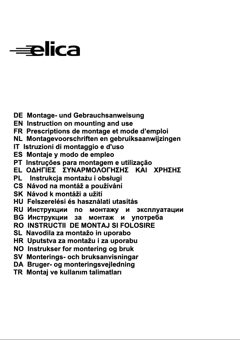 Page n°1 - Manuel utilisateur Elica TRIBE ISLAND IX/A/90