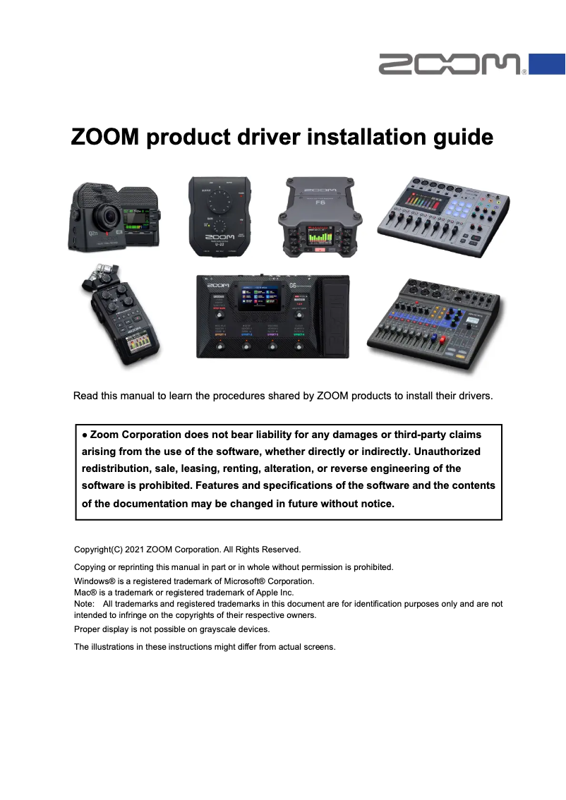 Page n°1 - Guide d'installation Zoom GCE-3