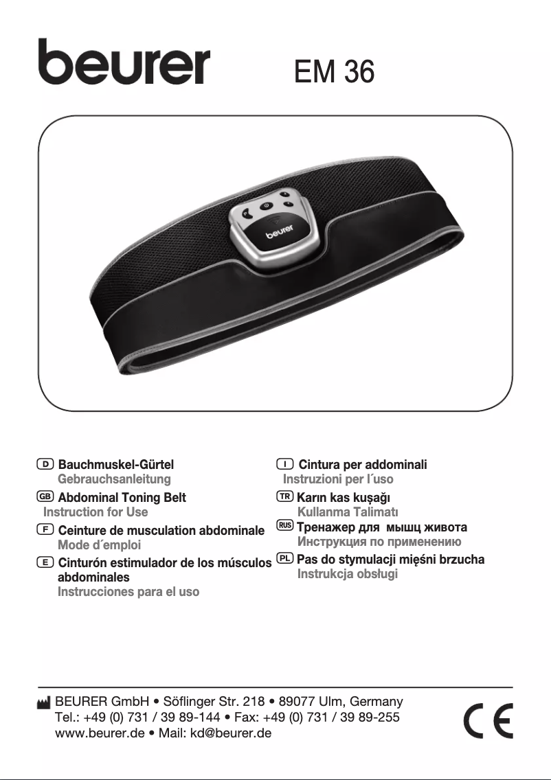 Page 1 de la notice Manuel utilisateur Beurer EM 36