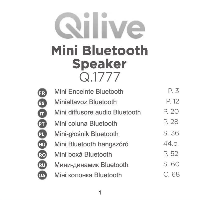 Image de la première page du manuel de l'appareil Q.1777