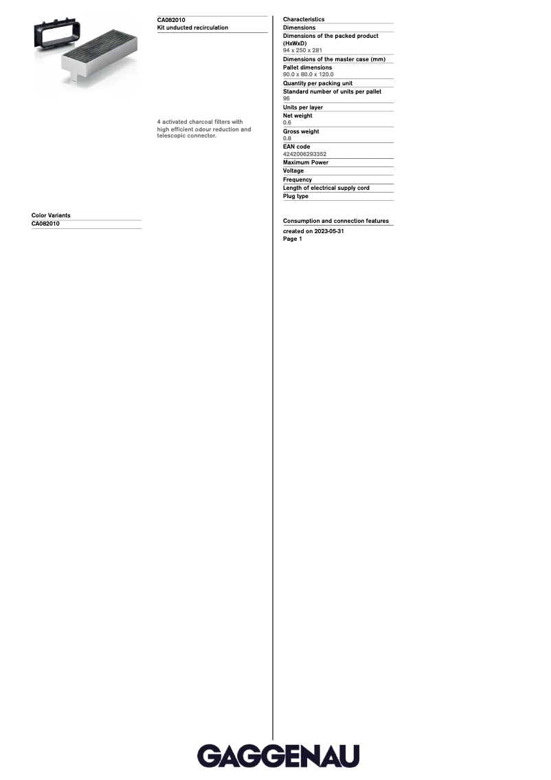 Imagen de la primera página del manual del dispositivo CA082010