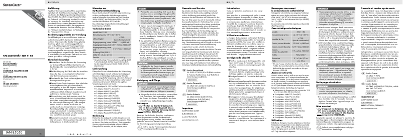 Page n°1 - Manuel utilisateur SilverCrest SLM 11 B2