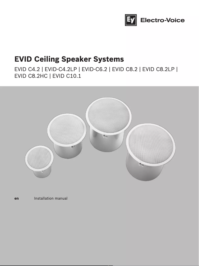 Page n°1 - Manuel utilisateur Electro-Voice Evid C8.2
