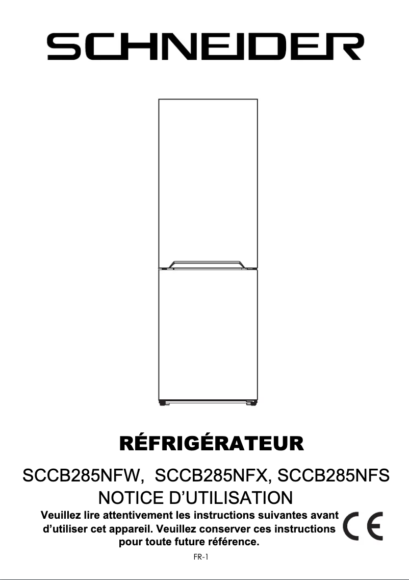 Page 1 de la notice Manuel utilisateur Schneider SCCB285NFX
