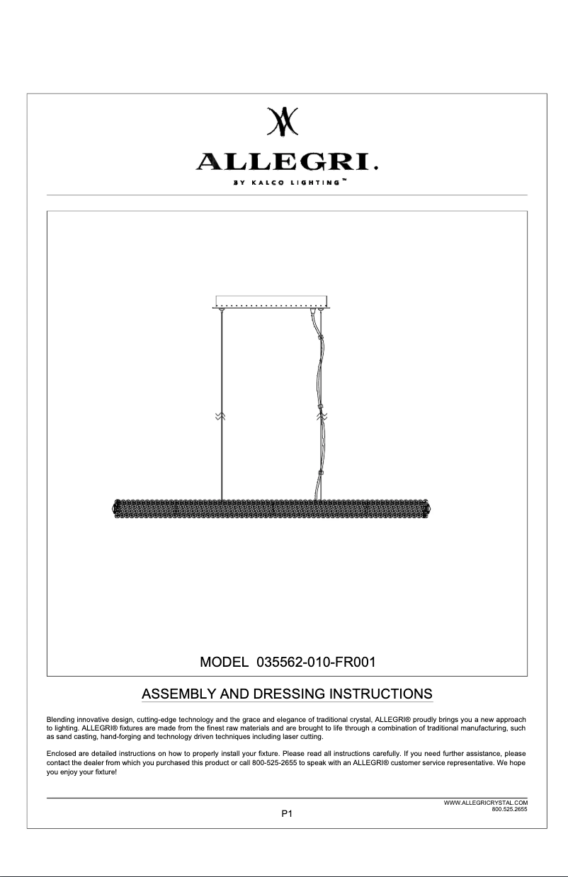 Page n°1 - Manuel utilisateur Allegri Lina 035562-010-FR001