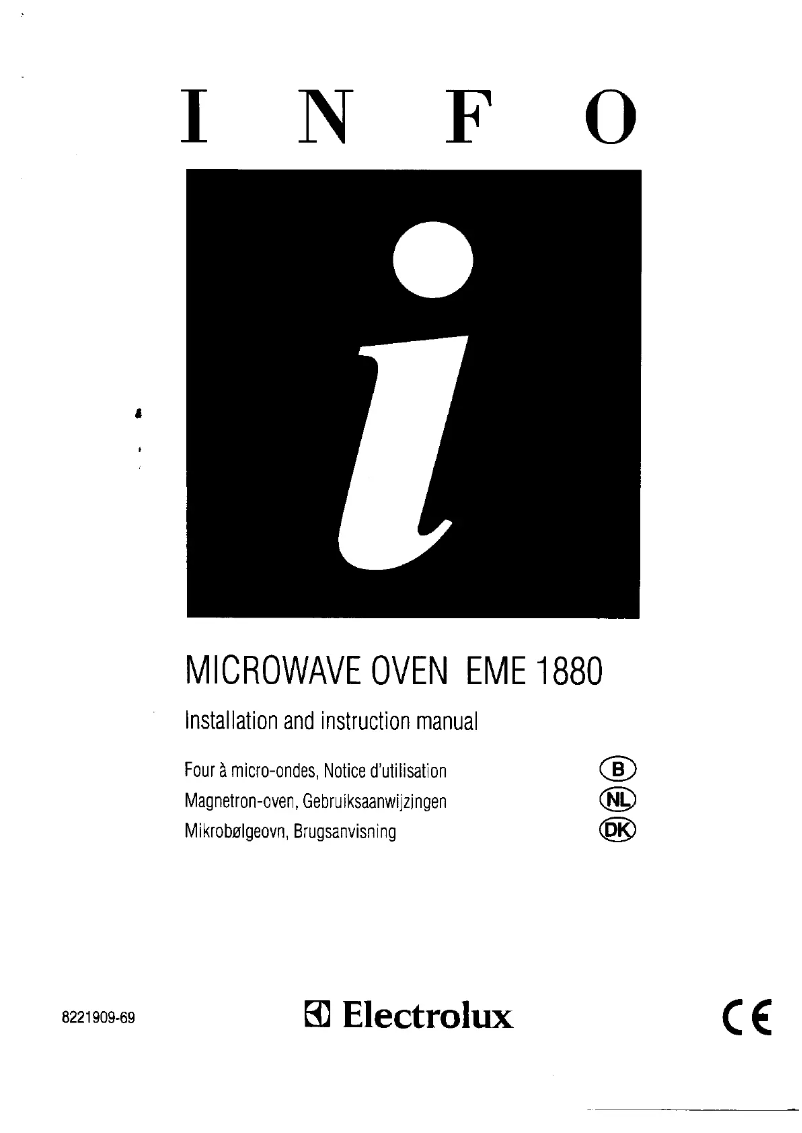 Page n°1 - Manuel utilisateur Electrolux EME 1880