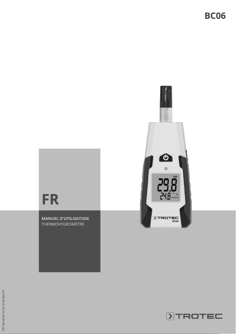Page 1 de la notice Manuel utilisateur Trotec BC06