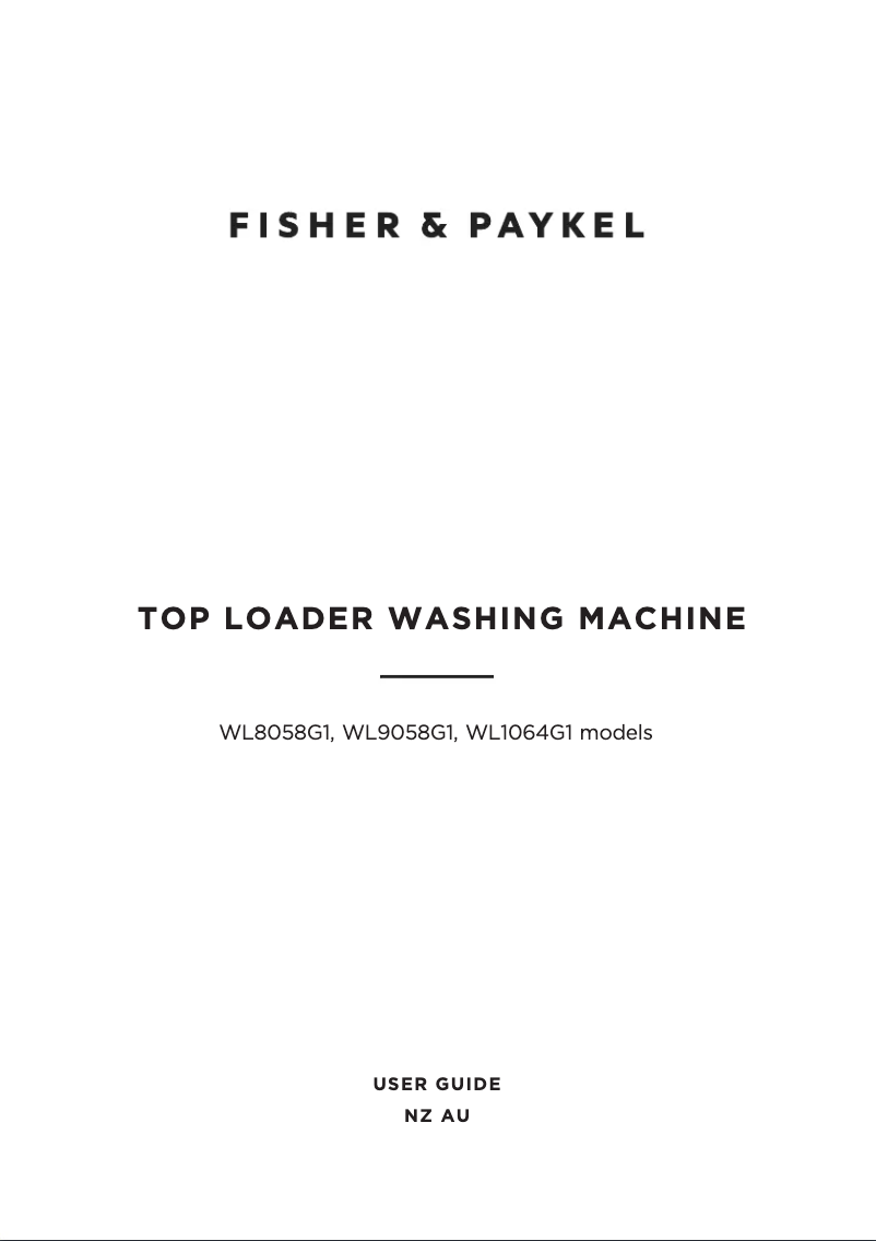 Page n°1 - Manuel utilisateur Fisher & Paykel WL8058G1