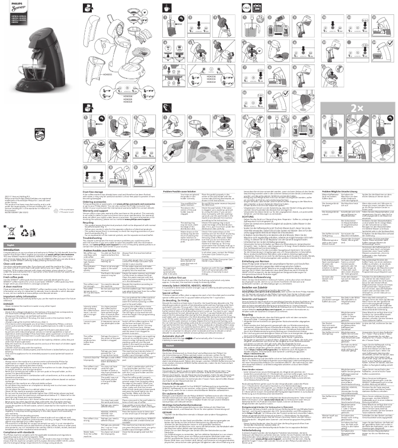 Page n°1 - Manuel utilisateur Philips SENSEO Original Plus HD6553