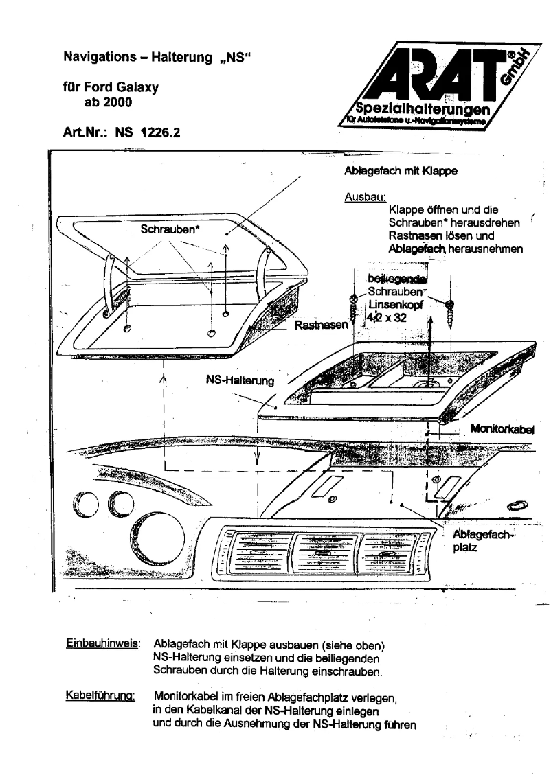 Page 1 de la notice Manuel utilisateur Arat NS1226.2