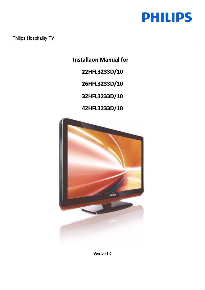 Page 1 de la notice Guide d'installation Philips 26HFL3233D