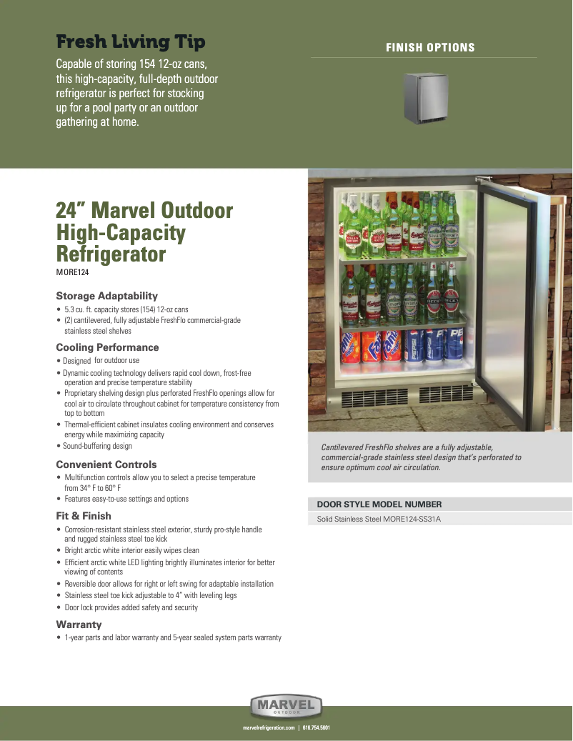 Page 1 de la notice Guide d'installation Marvel MORE124SS31A