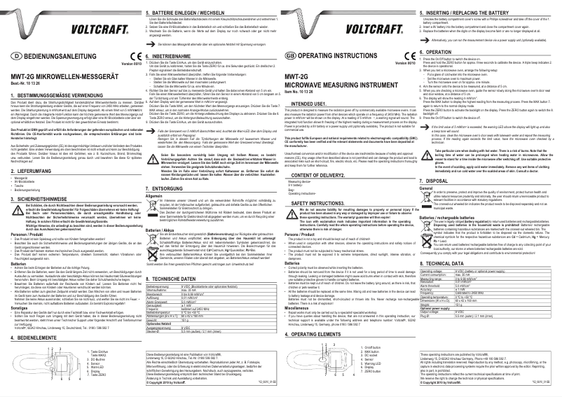 Page n°1 - Manuel utilisateur Voltcraft MWT-2G
