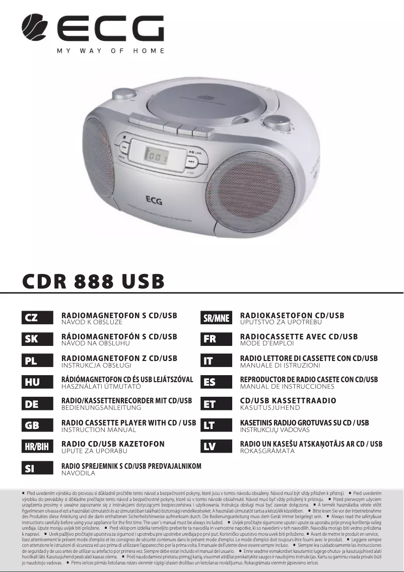 Page n°1 - Manuel utilisateur ECG CDR 888 USB