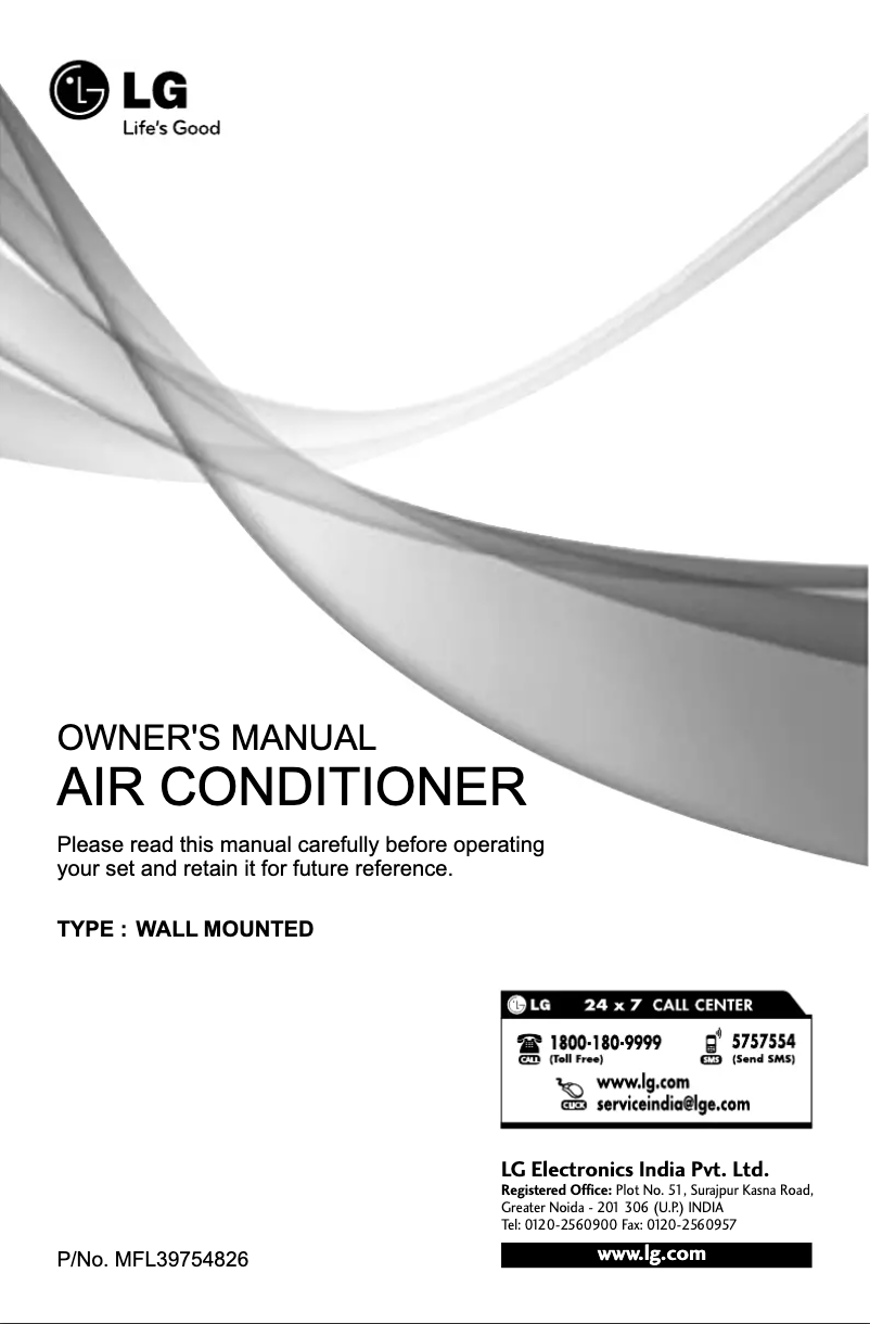 Page 1 of the manual User Manual LG LSN3CG2AF9