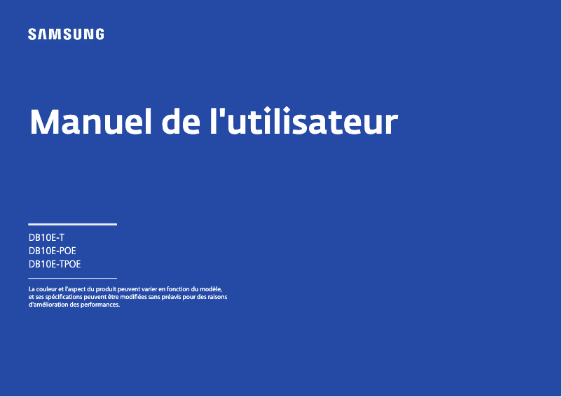 Page 1 de la notice Manuel utilisateur Samsung LH10DBEPPBB
