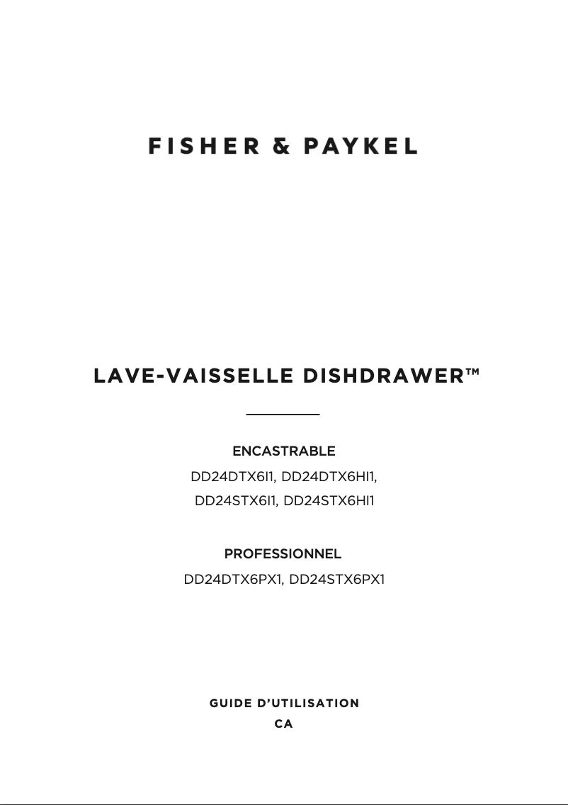 Page n°1 - Manuel utilisateur Fisher & Paykel DD24DTX6PX1