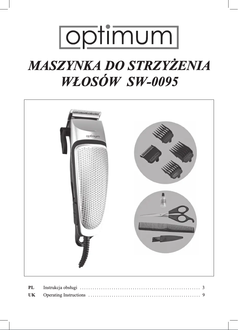 Page 1 de la notice Manuel utilisateur Optimum SW-0095