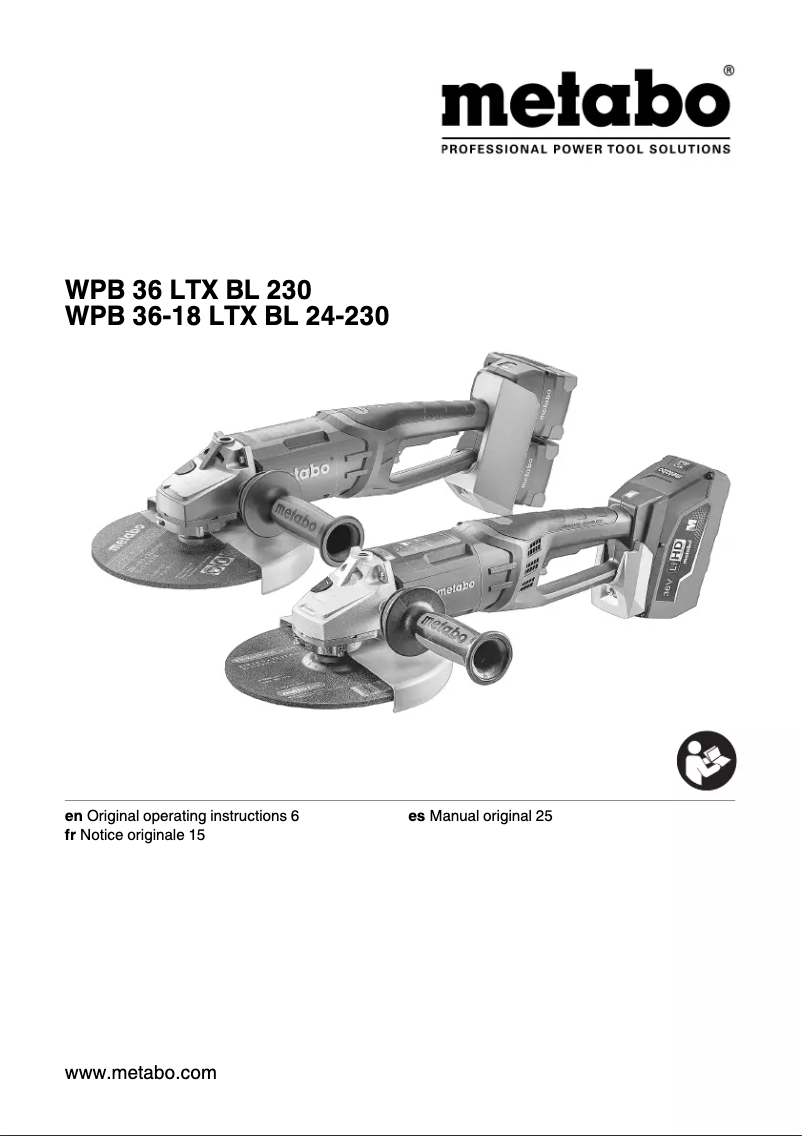 Page n°1 - Manuel utilisateur Metabo WPB 36-18 LTX BL 24-230