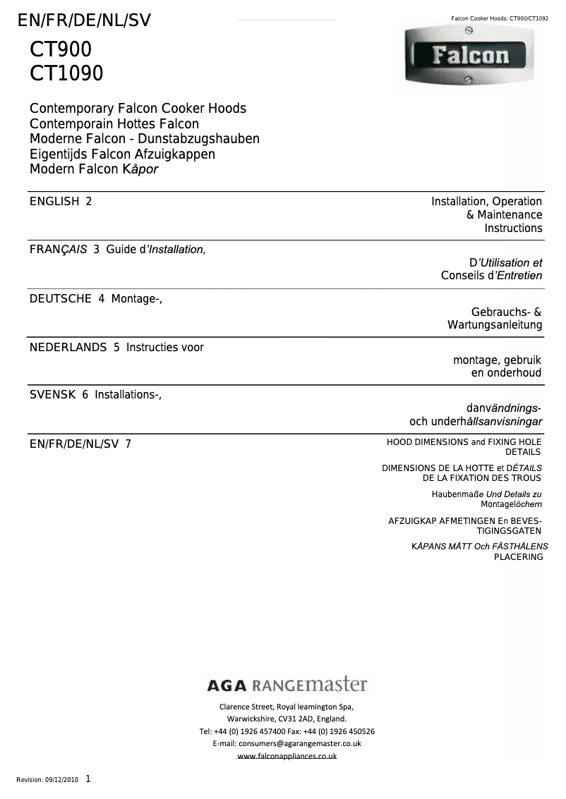 Page n°1 - Manuel utilisateur Falcon CT900
