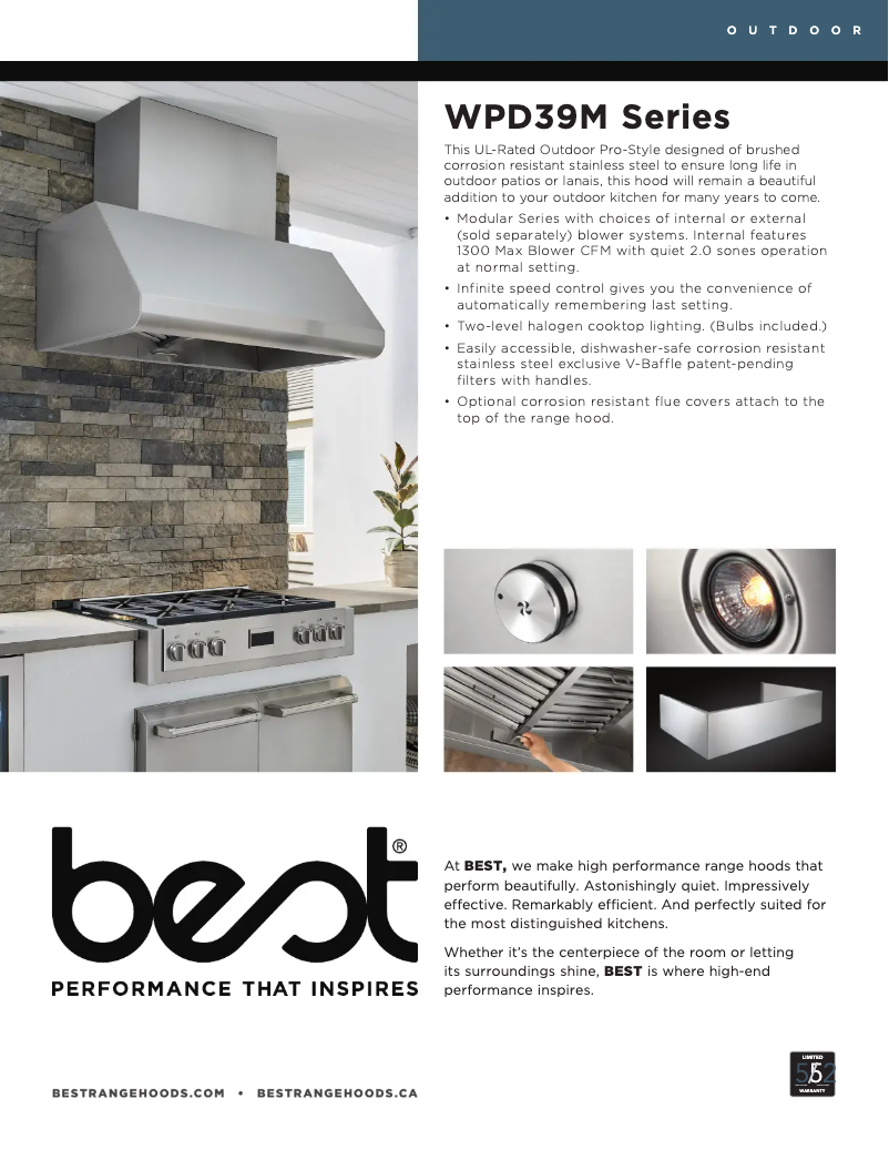 Page n°1 - Fiche technique Best WPD39M36SB