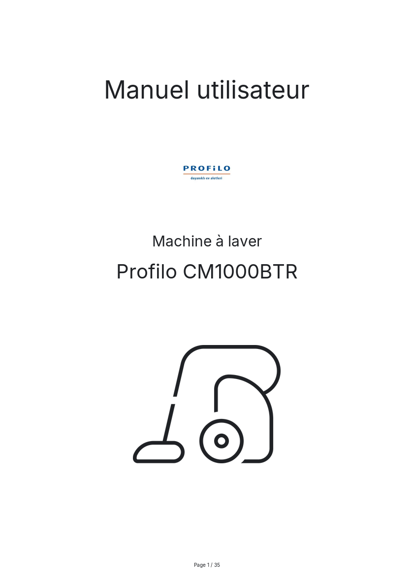 Page n°1 - Manuel utilisateur Profilo CM1000BTR