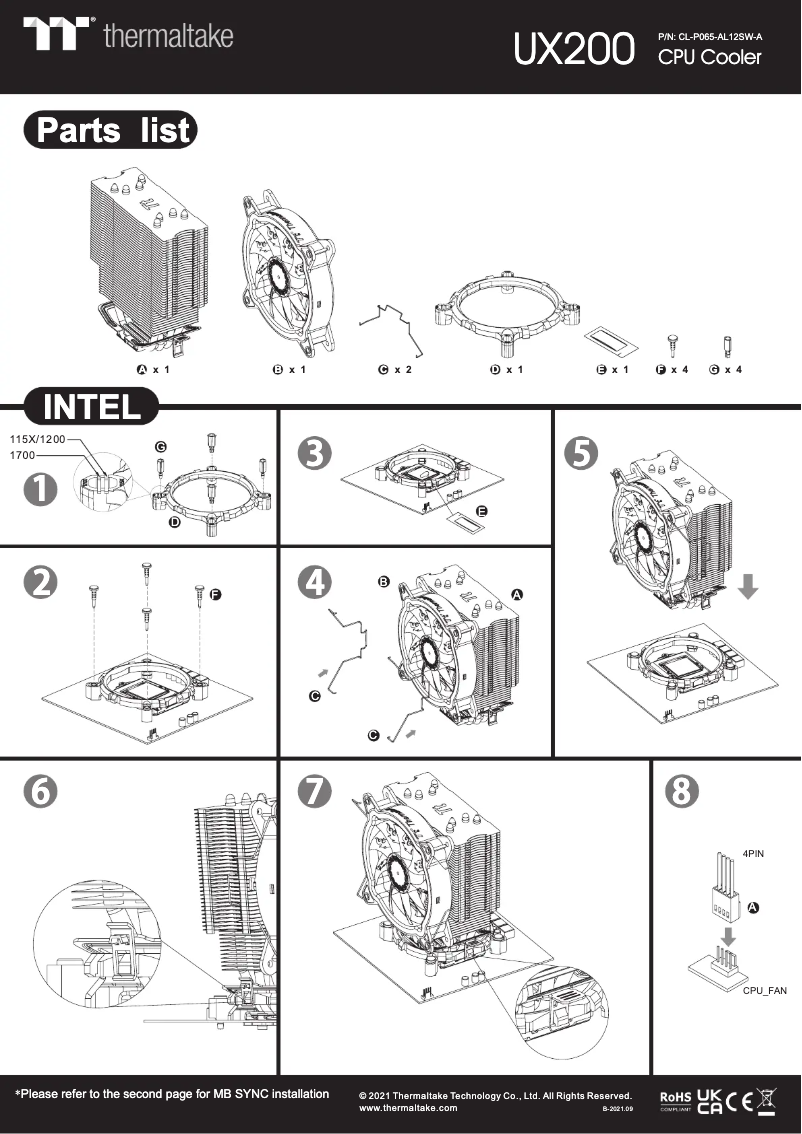 Image de la première page du manuel de l'appareil UX200