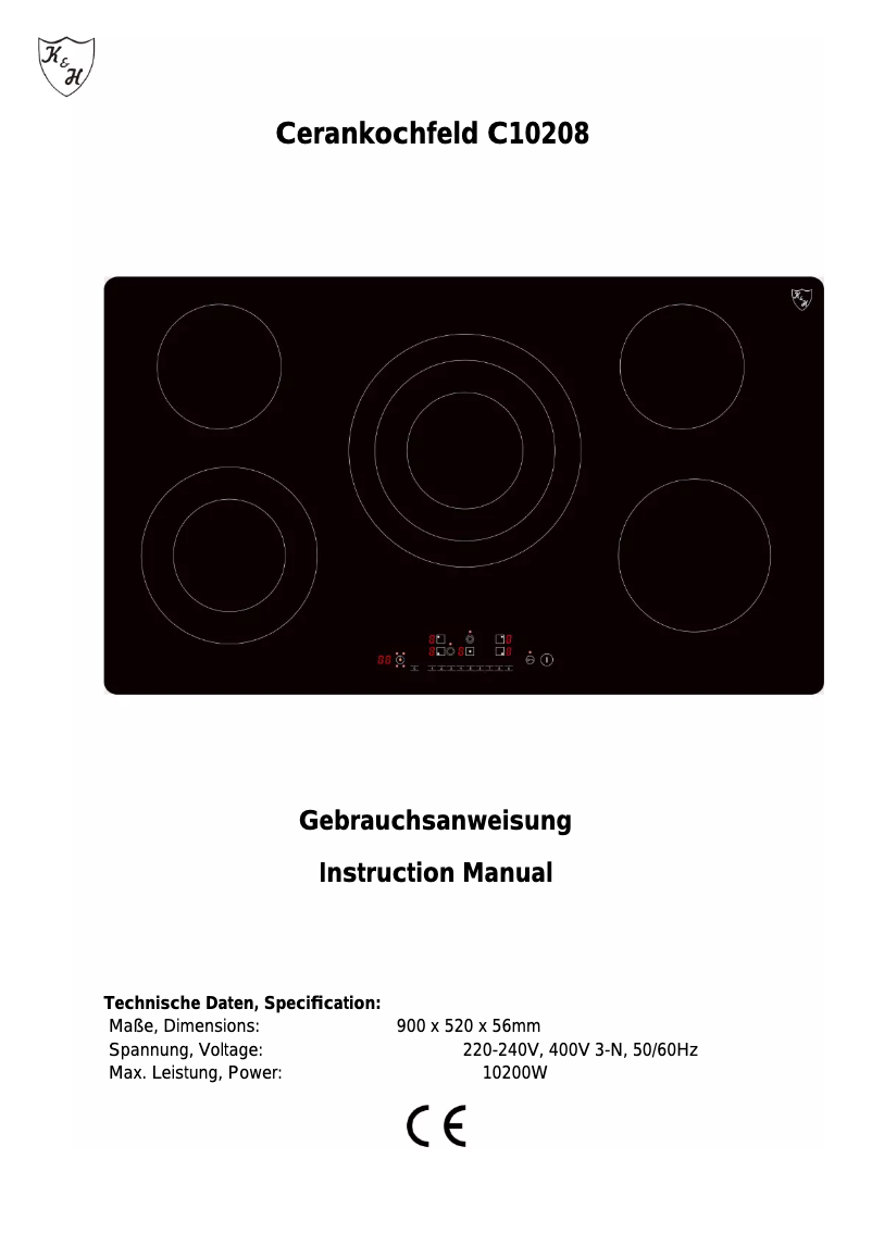 Page n°1 - Manuel utilisateur K&H NC-10208