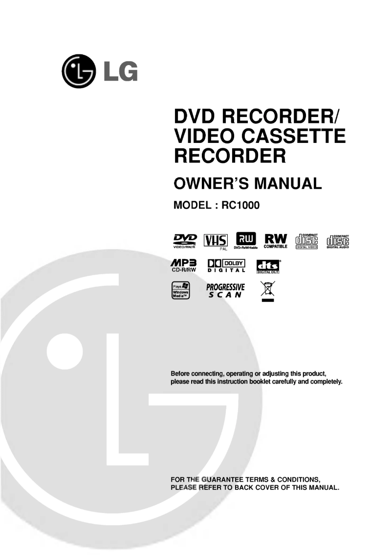 Page n°1 - Manuel utilisateur LG RC7216NP1L