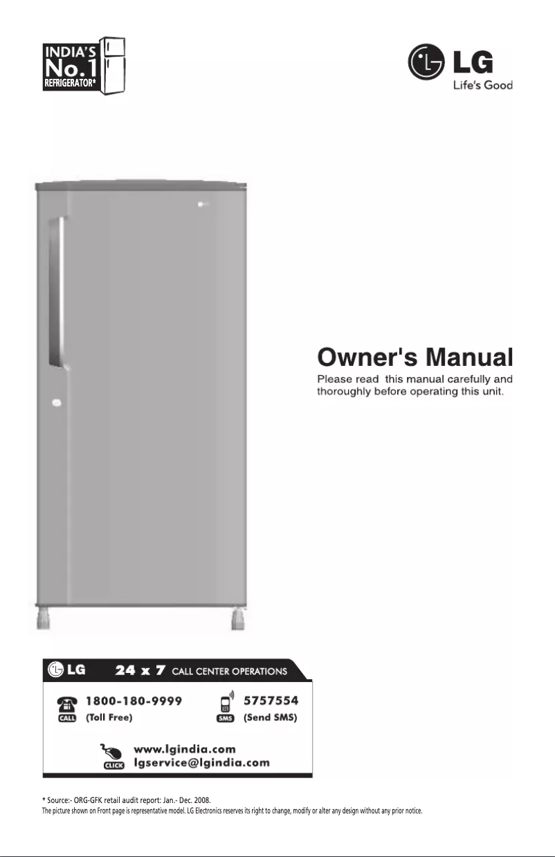Page n°1 - Manuel utilisateur LG GL-285FEG5