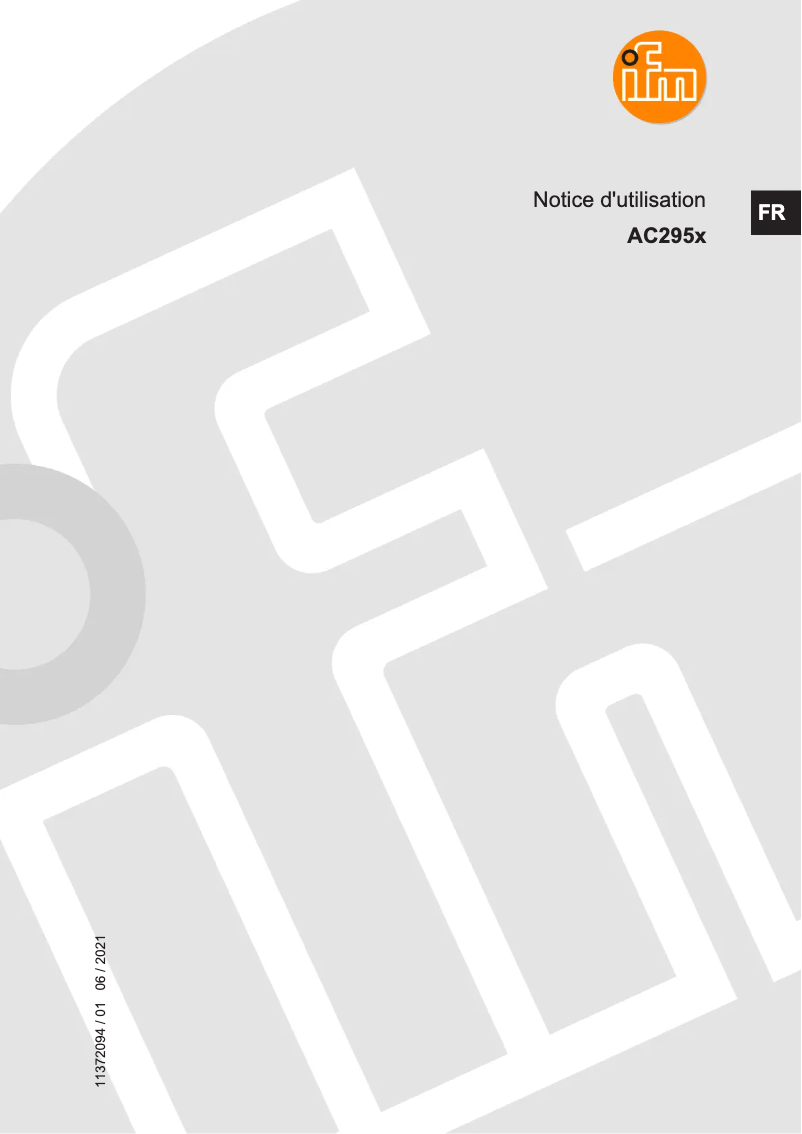 Page 1 de la notice Manuel utilisateur IFM AC2950
