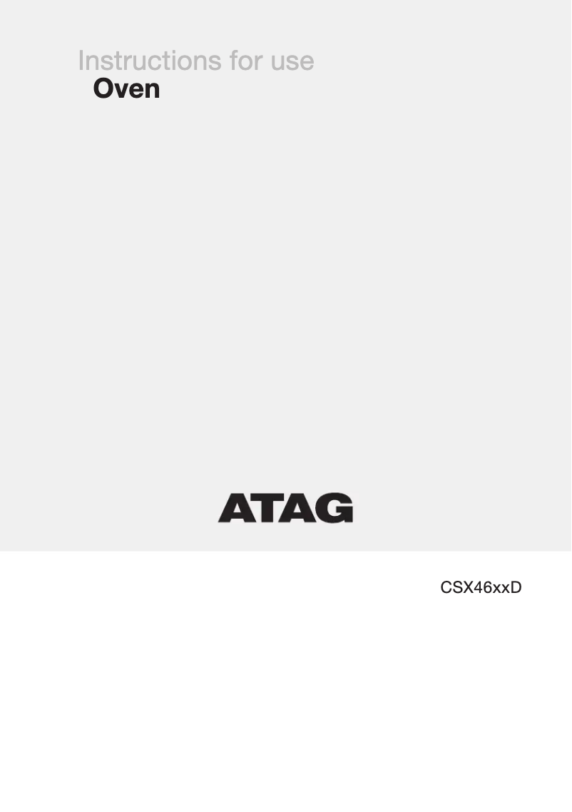 Page 1 de la notice Manuel utilisateur Atag CSX4692D