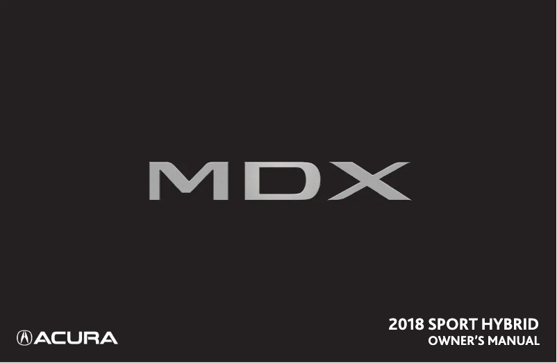 Image de la première page du manuel de l'appareil MDX Sport Hybrid (2018)
