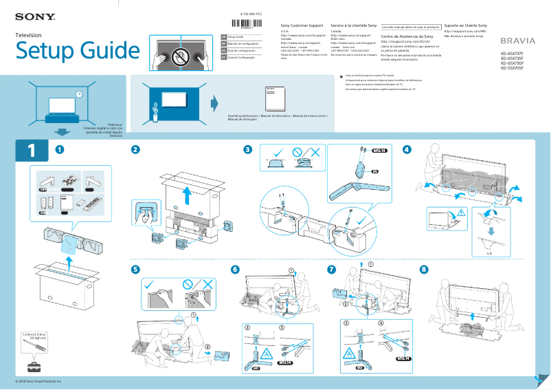 Page n°1 - Guide d'installation Sony KD-65X730F