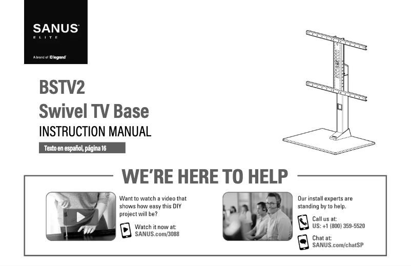 Page n°1 - Manuel utilisateur Sanus BSTV2