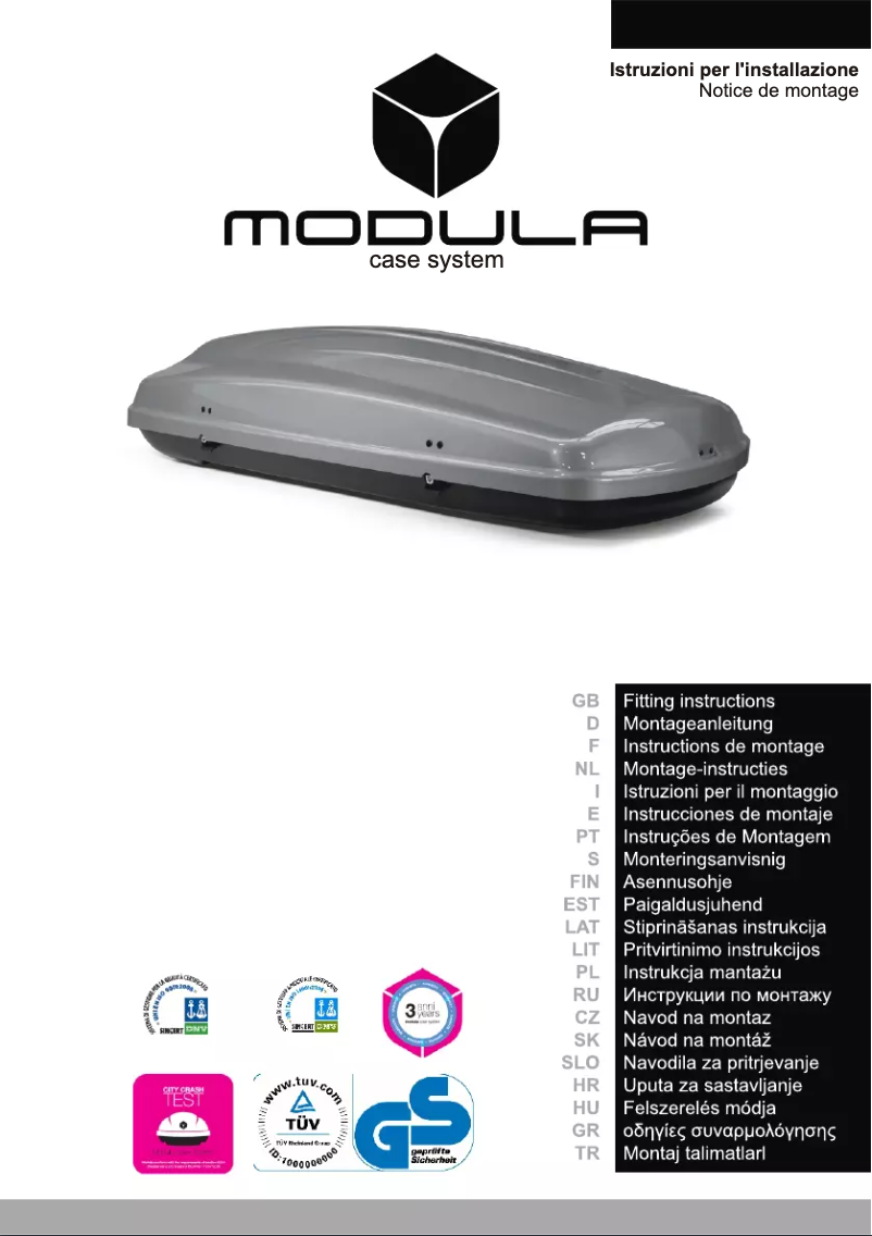 Page n°1 - Manuel utilisateur Modula Voyager 340