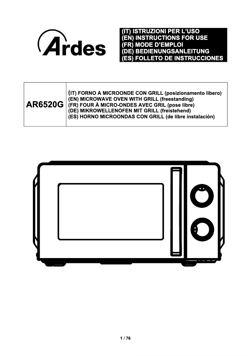 Page n°1 - Instructions / montage Ardes AR6520G