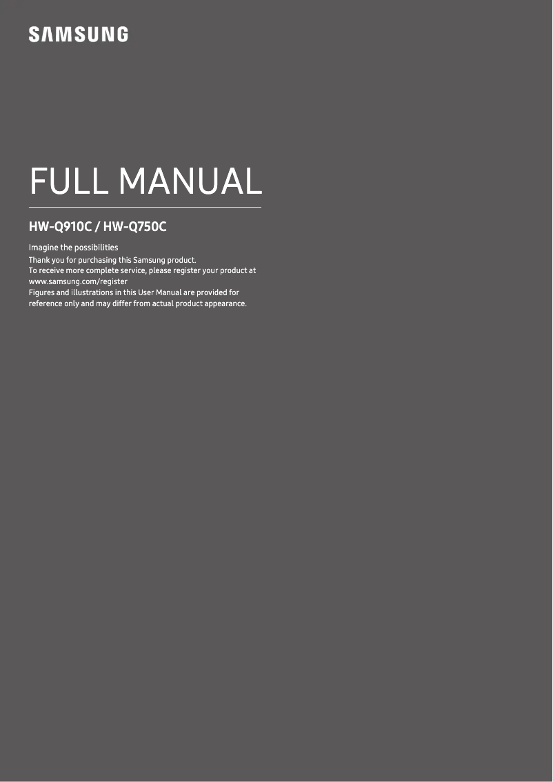 Page 1 de la notice Manuel utilisateur Samsung HW-Q910C